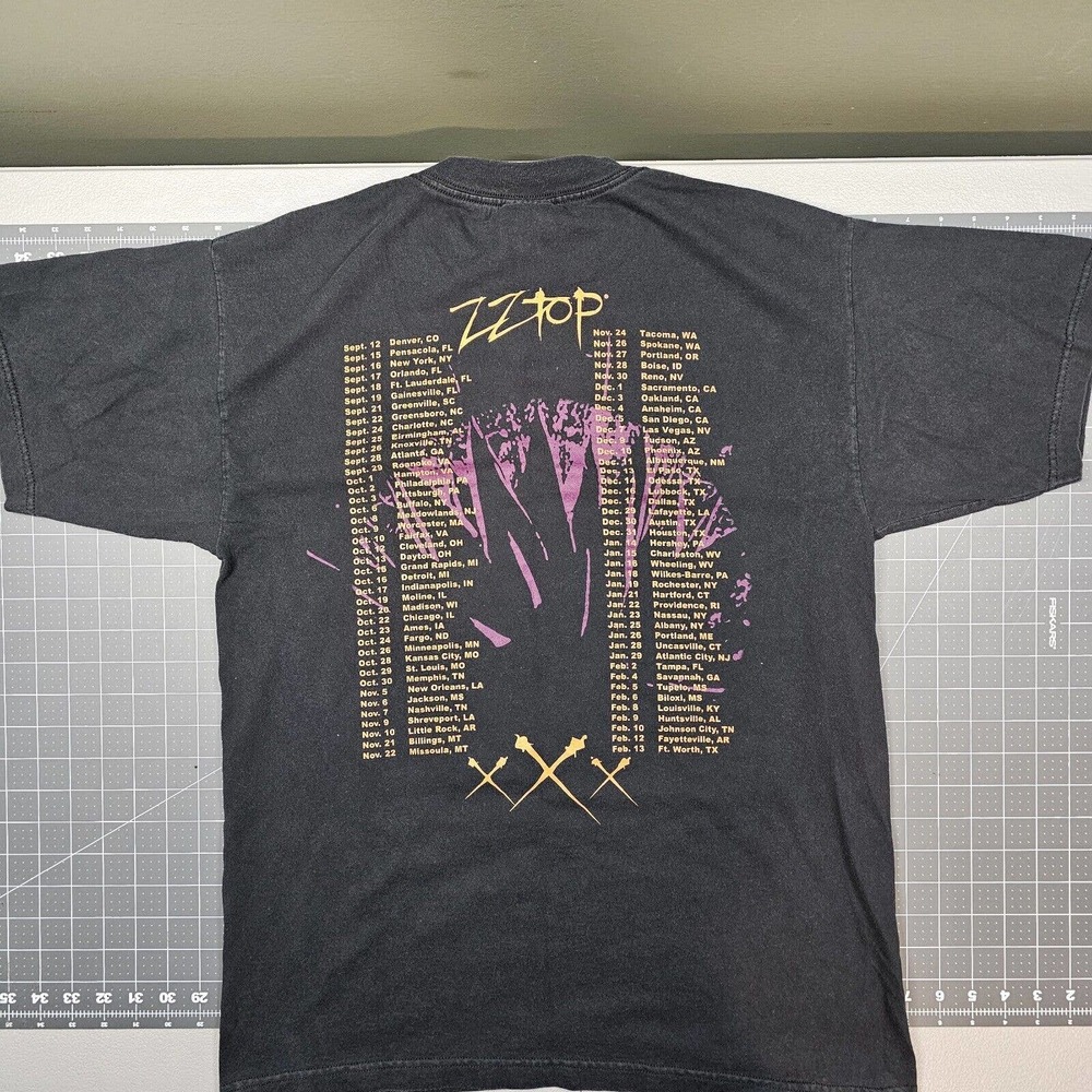 Vintage Zz Top Tshirt Mens Large 1999 Xxx Concert Tour Band 90s Giant Y2k Skater - Picture 5 of 9